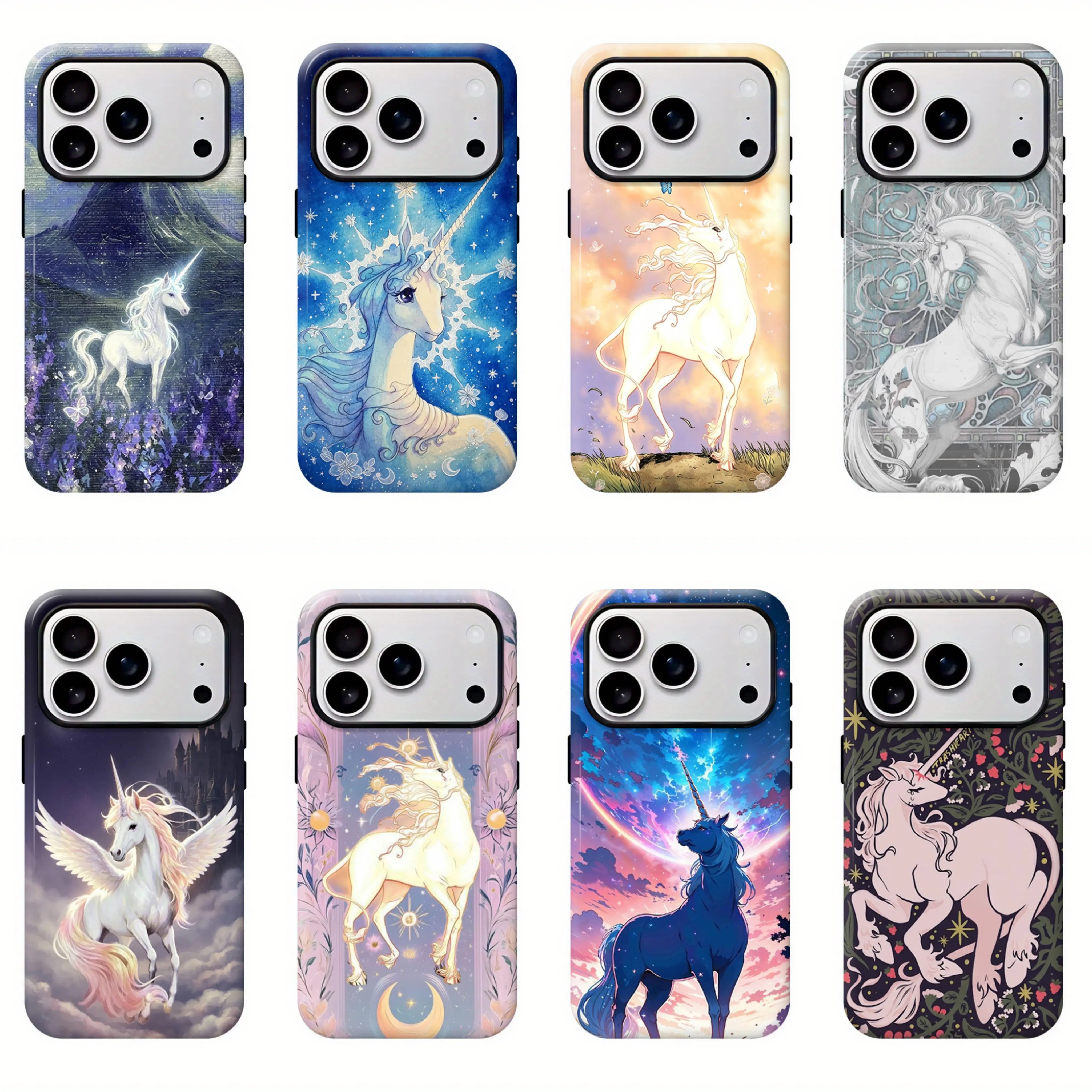 Y2K Fairycore Unicorn Phone Case, Vintage Dreamy Unicorn Floral Protective Cover, Compatible for iPhone 17Promax 16 15 14 13 12 11 and for Samsung S26‑S21, Pastel Coquette Cottagecore Aesthetic Shockproof Cover, Trendy Fantasy Gift, Perfect Holiday Gift