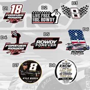 Die-Cut Stickers - Kyle Busch Tribute, NASCAR Legend Memorial Sticker, RIP Rowdy Sticker, Racing Fan Sticker