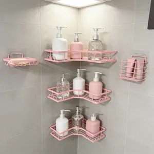 5-Pack Corner Shower Caddy No Drill, Food-Grade Stainless Steel Heavy Duty 40LBS, Strong Adhesion Suction Cup, Rustproof Waterproof Shelves with Hooks Soap Holder, Space-Saving Wall Mount for Bathroom Kitchen Dorm, 2026 Trending Ideal Gift