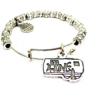 Graffiti Love Train Metal Beaded Bracelet
