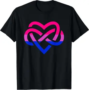 100% Cotton Bi Polyamorous - Throuple Bisexual Flag Polyamory T-Shirt
