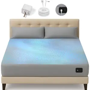 Grounding Well Bed   Size - 90%  Cotton, 10% Pure  Infused Sheet | Fitted Well Deep Pocket Groundingwell Bedsheet, Improve Sleep with Our Earthing  - (Gray)