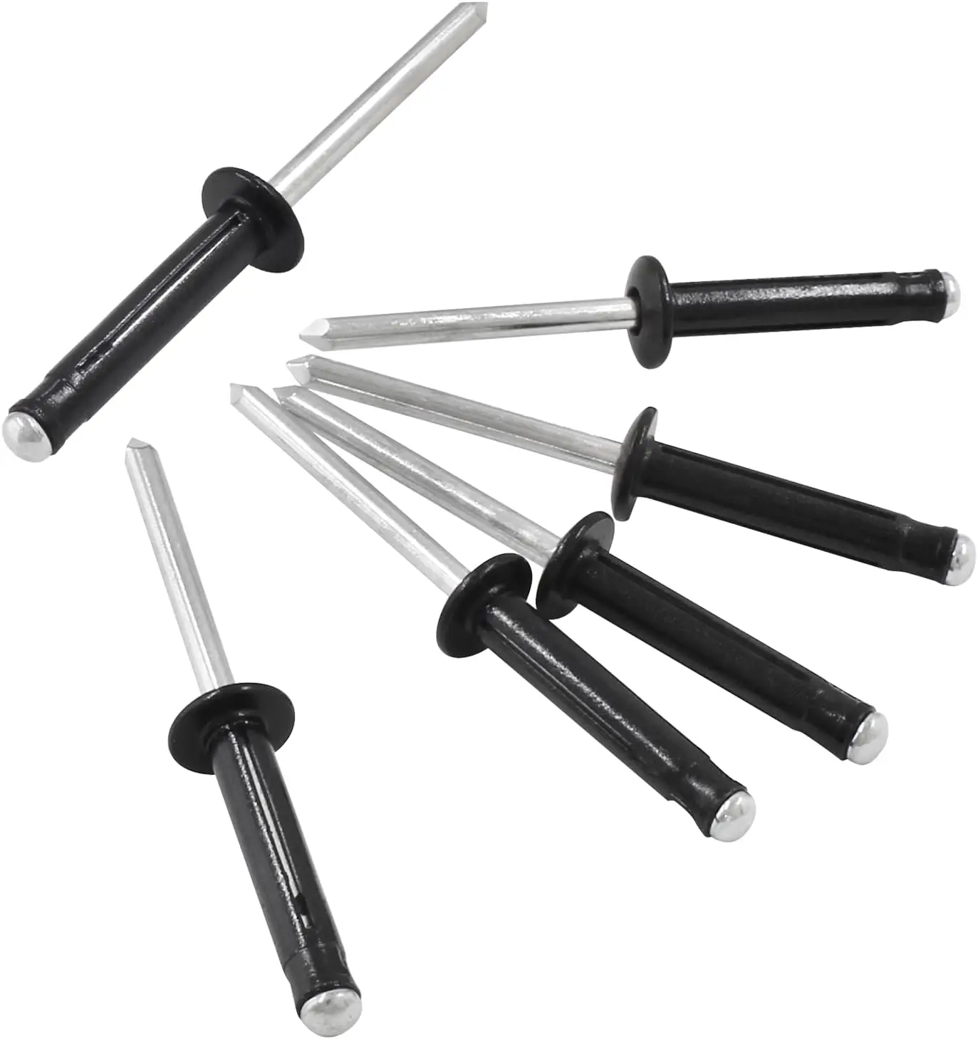 60 Pcs 3/16"-1" Aluminum Large Head Tri-Fold Exploding Pop Rivets, Black Blind Rivets for Aviation, Furniture Appliances, Storage Containers & Home Organizer Supplies, 3/16 X 1, Shipbuilding