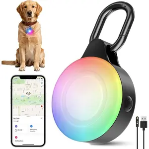 2-in-1 GPS Tracker Dog Light | Smart Tracking Pet LED Light for iOS Only | IP68 Waterproof | 6 Modes Dog Collar Light for Night Walking, Camping | Works with Apple Find My, No Subscription