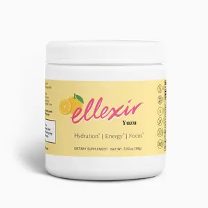 Ellexir Yuzu Electrolyte Hydration Powder - Natural Energy & Focus Formula with B-Vitamins & Caffeine-Free Option for Workout Recovery & Daily Hydration - 3.52oz - Hydrating