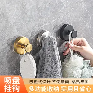 Stainless Steel Suction Cup Hooks for Bathroom Wall Strong Adhesive No Drill Hanging Hooks for Towels Robes Hats Home Kitchen Organization removable