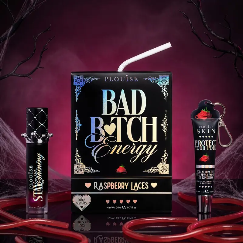 P.Louise Bad B*tch Energy Lip Duo - Hydrating Lip Combo Kit with Glossy Color, Makeup Lipglosses for Enhancement