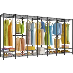 VIPEK V70 Extra Large Heavy Duty Clothes Rack, Adjustable Freestanding Wardrobe Closet Organizer, I/L/U Shape Design, Load 1670lbs for Hanging Clothes