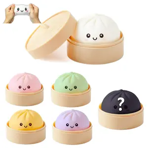 Expressive Dumpling Squishy - Blind Box, My secret Bun Fidget Toy, Soft TPR Material, Stress Relief, Unboxing Surprise, Random Style per Pack, Gift for Adults.