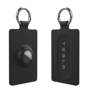Tesla Key Card Holder with AirTag Slot HYPEEV Protective Case Black Fits All Tesla Models Secure & Durable