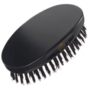 Mens Finest Black Boar Bristle Ebony Wood Military Hair Brush