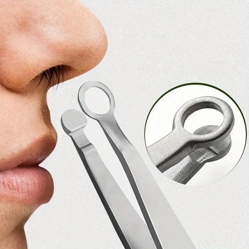 Stainless Steel Nose Hair Trimming Tweezers with Round Tip - Water-Resistant, Multifunctional for Precision Grooming, Odorless