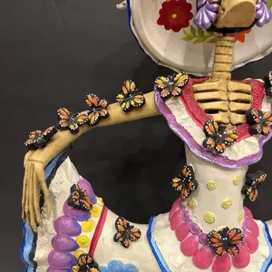 NEW 17" Tall Catrina Mexican Dancing 3-D Butterfly Resin Figurine Handcrafted Import Decor