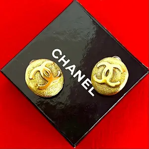 Pre-owned CHANEL Brass Small Leather Goods Earrings