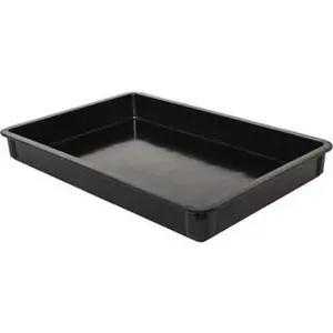 MFG Tray 400 Lb Load Capacity Black Fiberglass Tote Container Stacking, 25.8" Long x 17.8" Wide x 3" High 8700005167