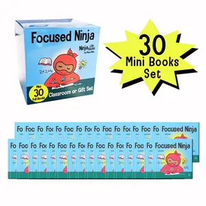 Focused Ninja Mini Books Classroom or Party Gift Set 30 Full Story Books 5x5 Inches Perfect for Kids Grades K-6th Early Readers
