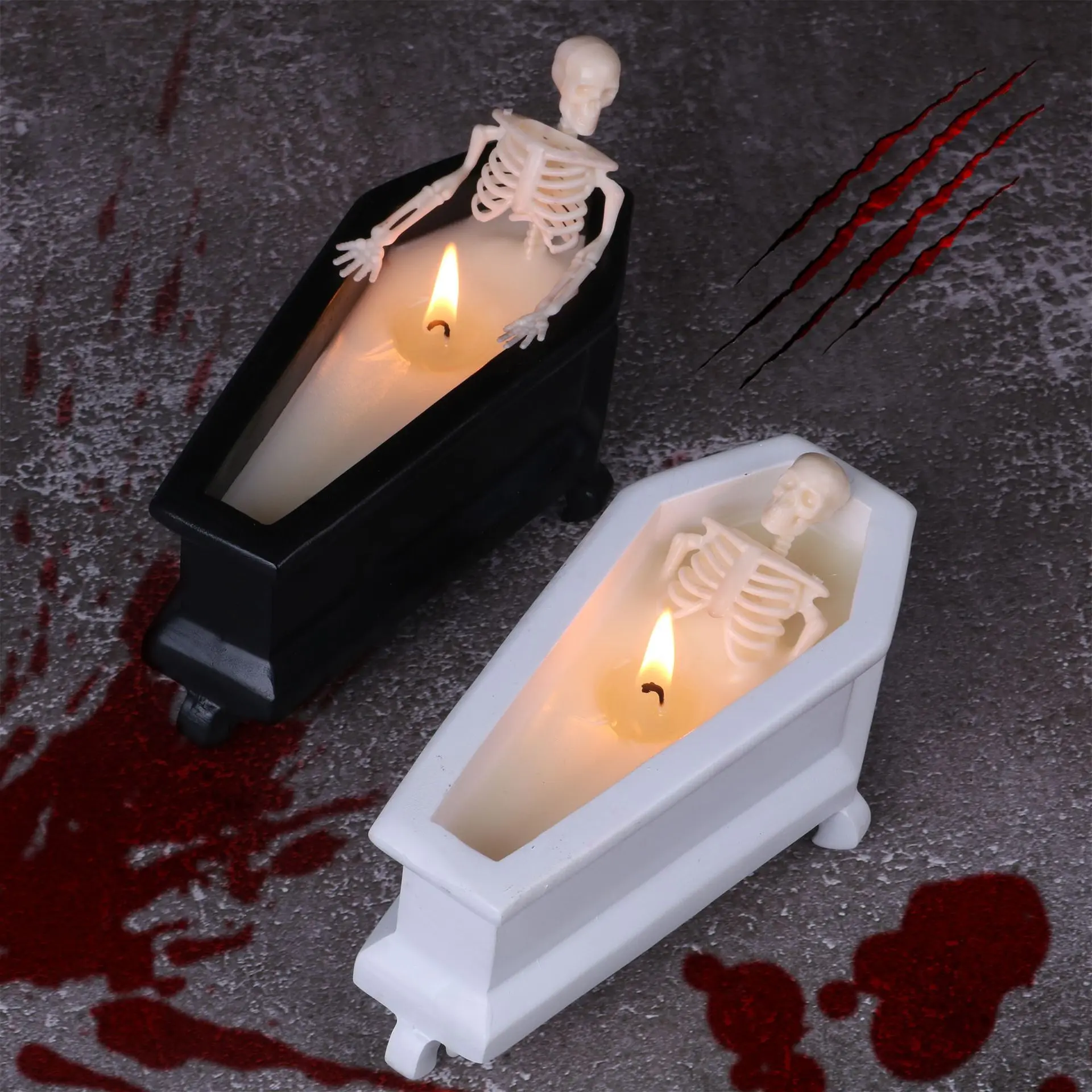 Halloween Skull Candle Holder for Spooky Indoor Festival Party Decor