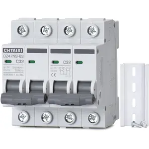 Manual Transfer Switch, 32 Amp 120V/240V AC Dual 2-Pole DIN Rail Mount RV Transfer Switch, Single-Side Interlock Circuit Breaker MTS D2P C32