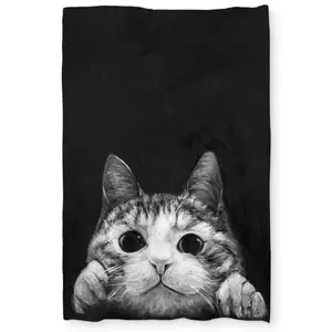Begin Home Decor C1DCTXLWGGMR63 Curious Cat Twin Size Extra Long Duvet Cover - Feline Animals Home Decor