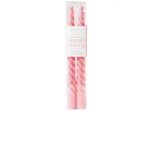 Paddywax Twisted Taper Candle in Pink