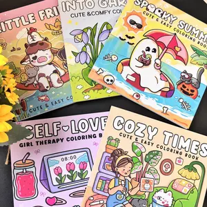 Cartoon Pattern Coloring Book, DIY Coloring Book, Art Sketchbooks, DIY Painting Supplies for Kids & Adults, Birthday Gift