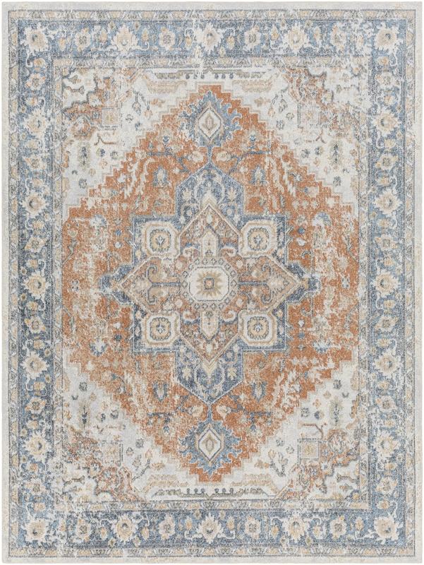 Livabliss LLL2329-67RD Lillian Traditional Weave Round Home Decor Rug - 6ft7in x 6ft7in Multi-Color (Rust,Oatmeal,Olive), Geometric Pattern, High Traffic, Low Pile, Machine-Woven Polyester, Machine Washable, Soft Underfoot, Equestrian Accent, Indoor Use