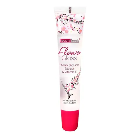 Flower Gloss Cherry Blossom Extract n Vitamin E Hydrating Transparent lip gloss High-Shine Universal