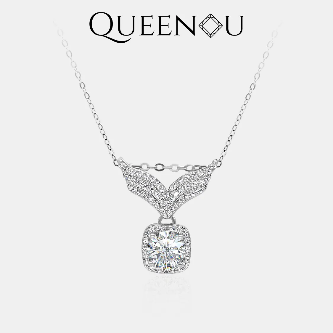 【931】Celestial Wings 1CT Synthetic Moissanite Necklace