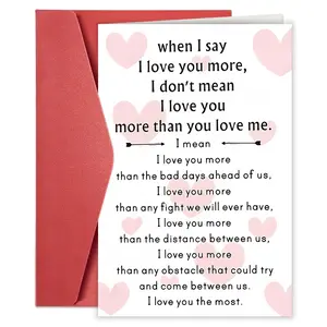 1PC Romantic Love Card with Envelope, "I Love You the Most" Heart Pattern, Personalized Fantasy Theme, Premium Quality, Ideal for Valentine's Day, Birthday, Anniversary