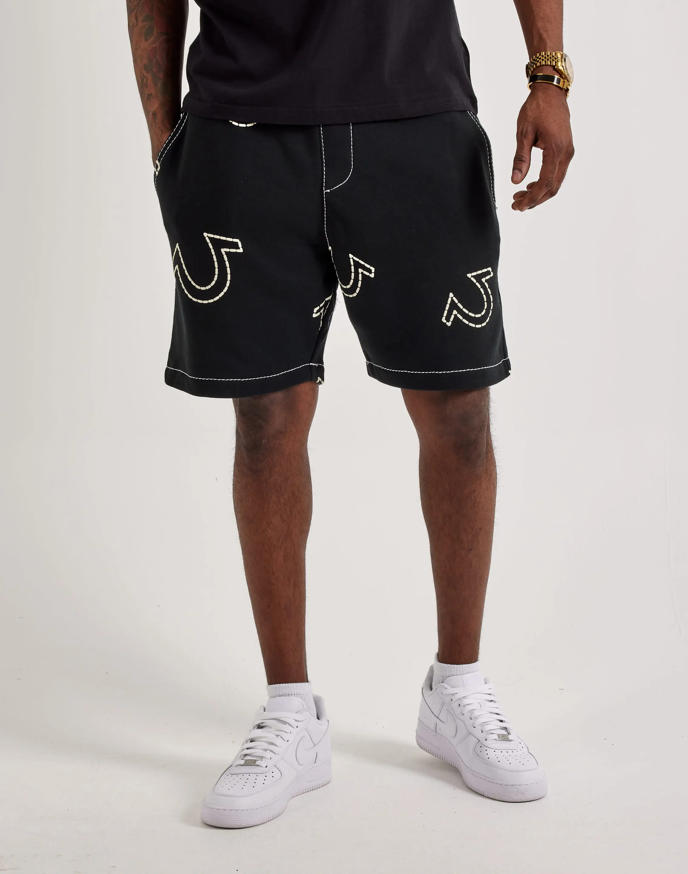 Mens True Religion Big T Fleece Shorts