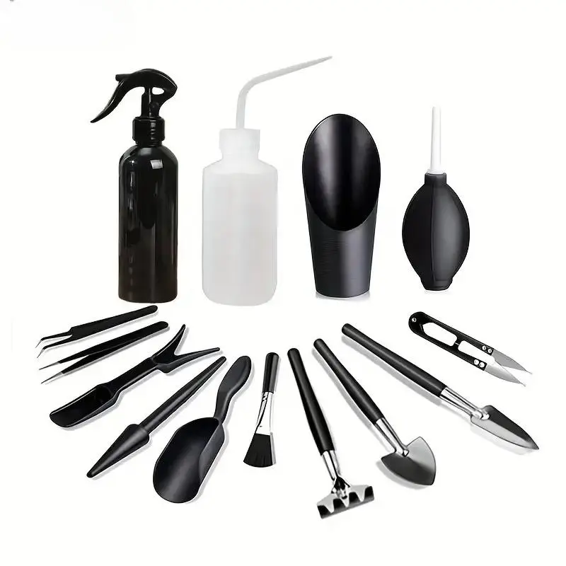 Succulent & Bonsai Care Kit, 13pcs/set Complete Garden Tool Set for Home Indoor Plants, Cacti & Fairy Gardens, Durable Wooden Handles, Easy-to-use Design