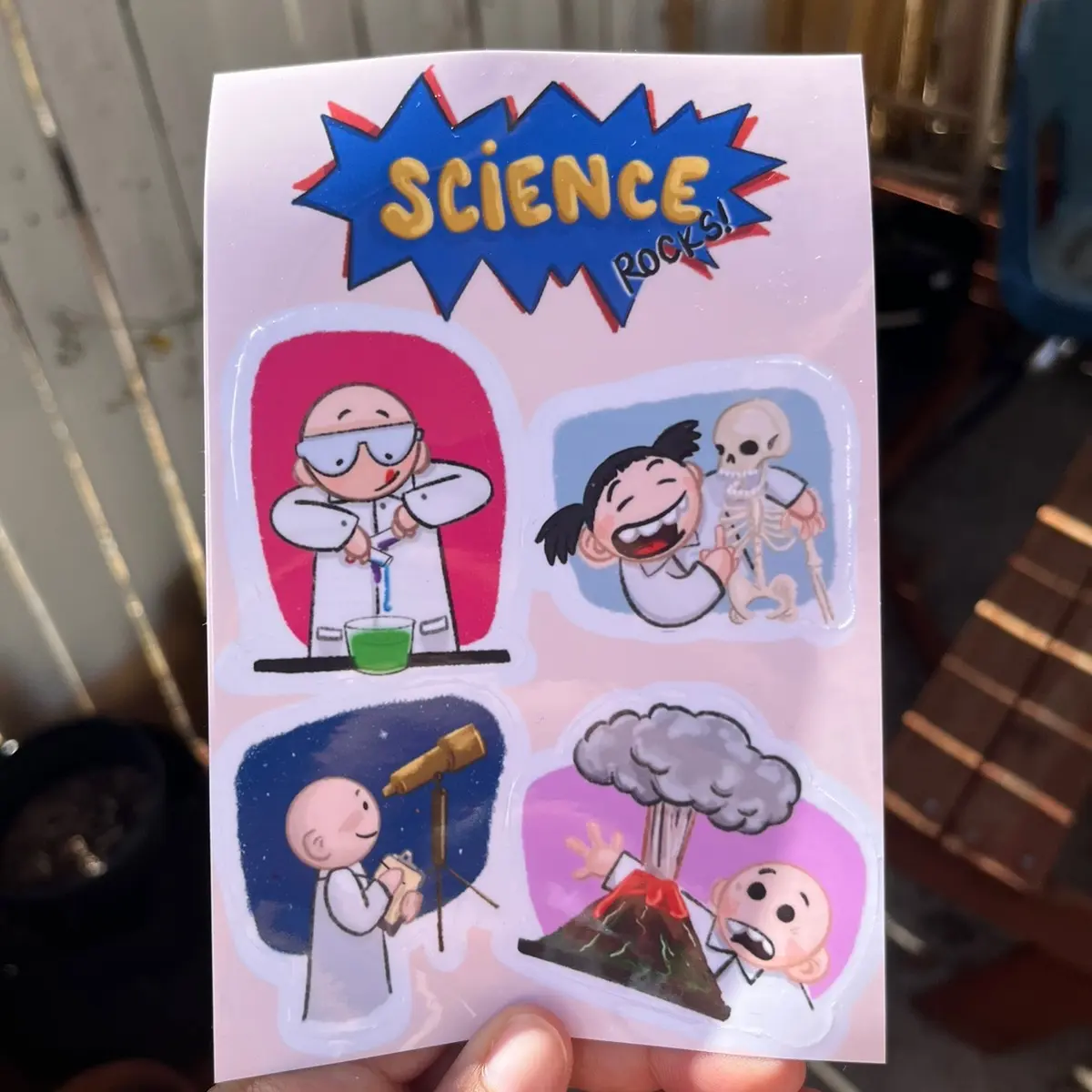 Science themed sticker sheet