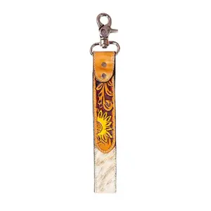 With Love Hand-Tooled Key Fob