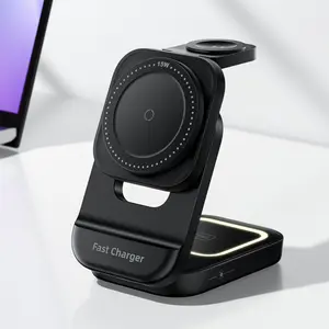 New foldable, retractable, magnetic 3-in-1 wireless charger suitable for Apple phone stand wireless charging