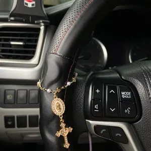 Steering Wheel Rosary Charm Accessory - Heart and Pearl Rosary- Car Accessory- Accessory Charms-CarDecor -Unique Trendy Gift