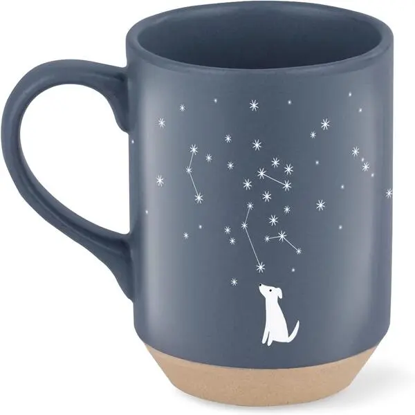 Fringe Studio Celestial Dog Stoneware Mug 12 fl oz Navy Ceramic Coffee and Tea Mug