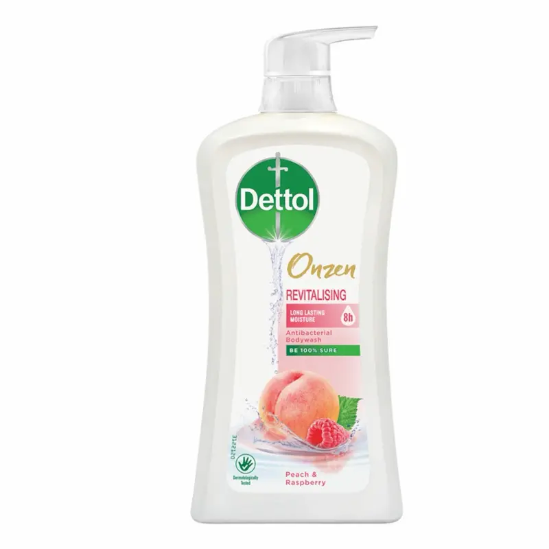 Dettol Anti-Bacterial Body Wash & Shower Gel Peach & Raspberry Scent 900ml Large Bottle for Gentle Cleansing Skin- Daily Use