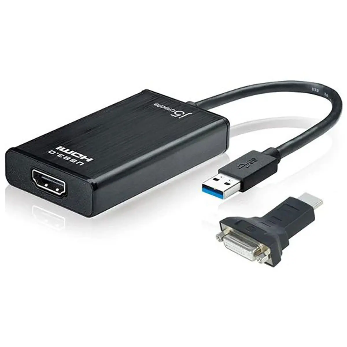 J5 Create JUA350 USB 3.0 HDMI to DVI Display Adapter with 1080p HD Playback