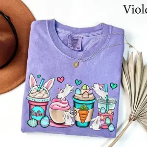 Comfort Colors Easter Coffee Cups Shirt, Some Bunny Needs Coffee Shirt, Funny Easter Shirt, Easter Shirts For Women, Easter Mama Shirt