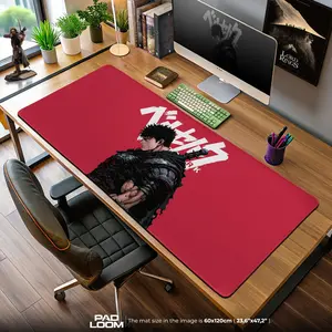 Berserk Guts Crimson Resolve Mouse Pad, Anime Gaming Desk Mat, Anime Mouse Pad, Desk Mat, PC Accessories.