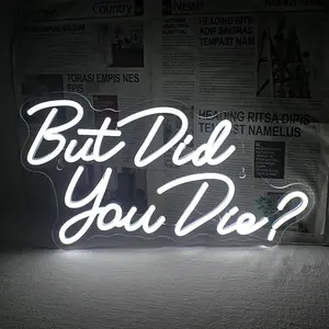 But Did You Die Neon Led Sign, White Neon Signs for Wall Decor, Letter Neon Lights with USB Powered for Room Decor, Bedroom, Office, Gym, Livingroom