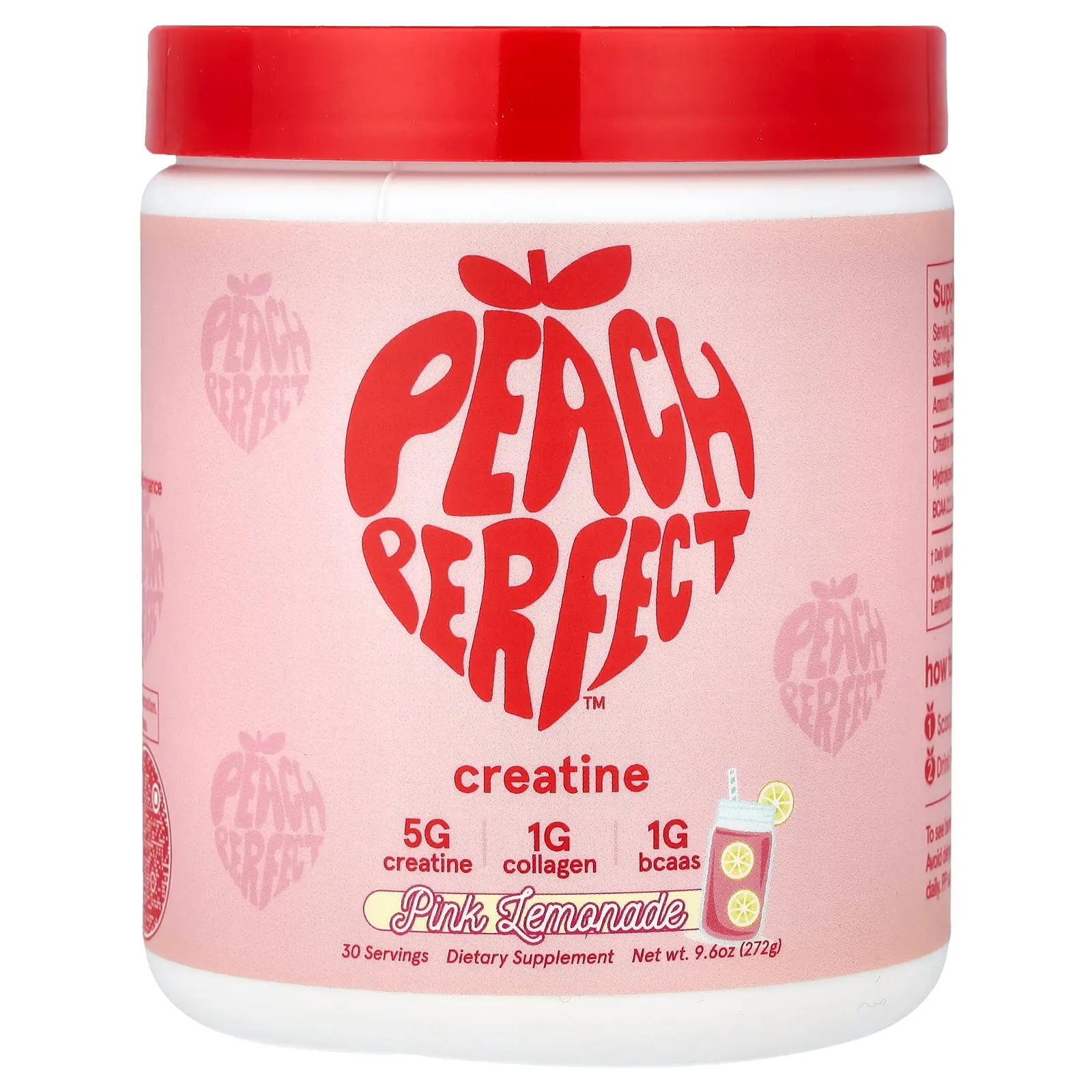 Peach Perfect Creatine, Pink Lemonade, 9.6 oz (272 g)