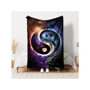 1pc Planet Flannel Blanket, For All Season Cozy Warm Soft Blanket For Travelling-30*40in