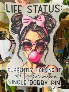 Life status bubble gum girl DTF film t shirt transfer