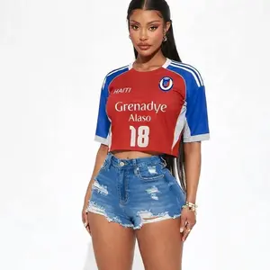 Haiti Grenadye Alaso Croptop For Women/Men Short Sleeve Crop Jersey