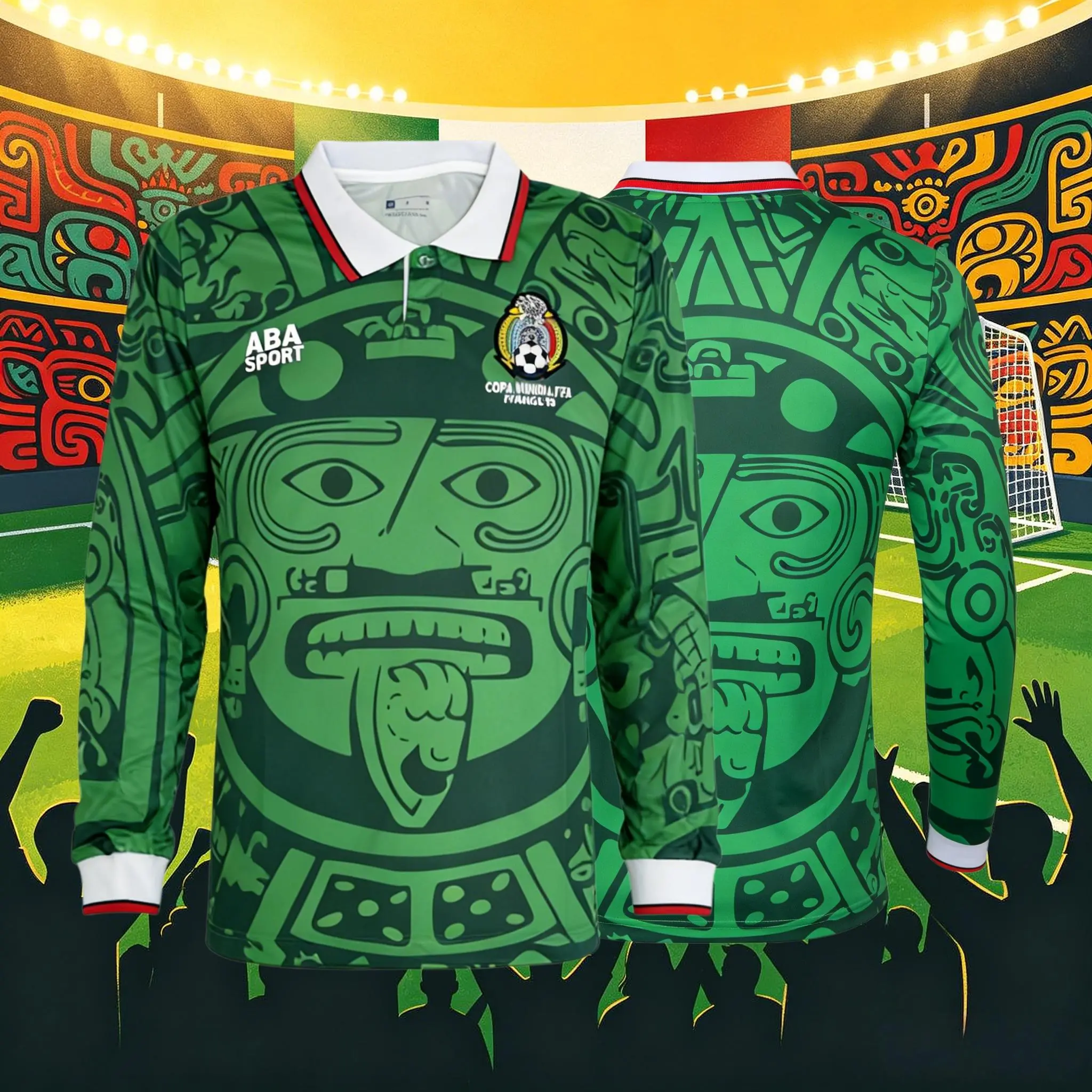 1998 Mexico Home And Away Green White Black Red Short Sleeve And Long Sleeve Soccer Jersey Fans Version