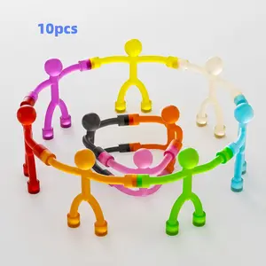 10-Piece Colorful Metal Humanoid Magnetic Fidget Toys Set - Kids' Travel Companion, Office Fidgeting Sensory Stress Reliever, Fun Gift, Refrigerator Decor