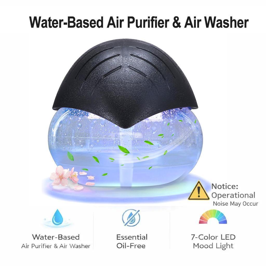 ZUVV Water-Based Purifier Air Washer, Air Revitalizer & Freshener, Air Fresher with 7 LED Color Changing Light for Rooms Summer , Survivals,Summer Wig