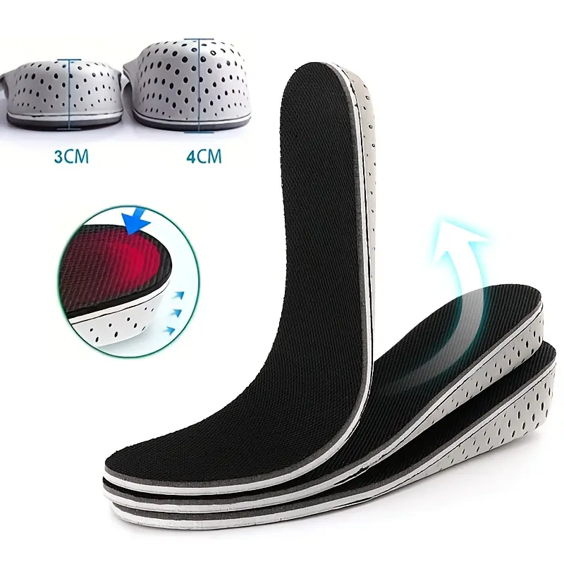 Comfort Height Increase Shoe Insoles for Men & Women - Invisible Heel Lift Pads, Soft Cushioned Taller Insoles, 1.18-1.57in Boost, Arch Support, All Seasons, Father's Day Gift, Soft Cushioned Insoles