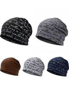 Unisex Thin Double-Layer Windproof Letter Beanie Hat, Outdoor Cycling Pile Cap, Breathable Comfortable Maternity Hat, Fashion Versatile Spring Fall, Casual Trendy Hat, Fitted Caps